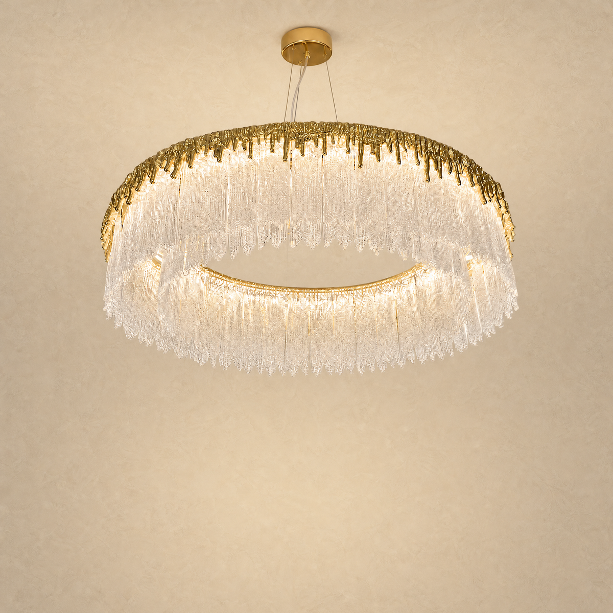 Ice Bloom Glass Chandelier D800 - Copper