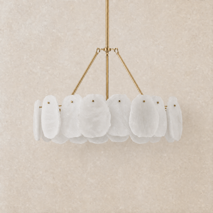 24" Alabaster Round Chandelier
