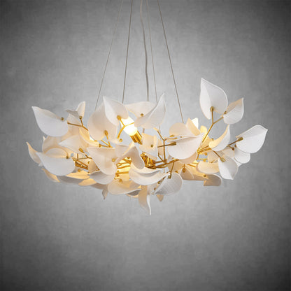 Ceramic Ginkgo Leaf Chandelier