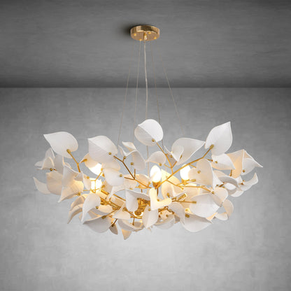 Ceramic Ginkgo Leaf Chandelier