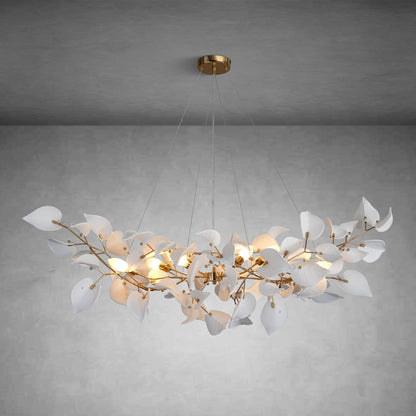 Ceramic Ginkgo Leaf Chandelier