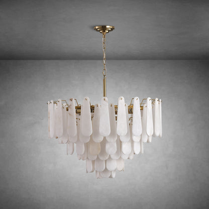 Modern Feather-Shaped Circular Chandelier