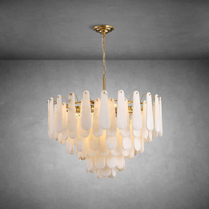 Modern Feather-Shaped Circular Chandelier