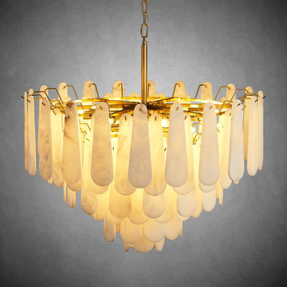 Modern Feather-Shaped Circular Chandelier