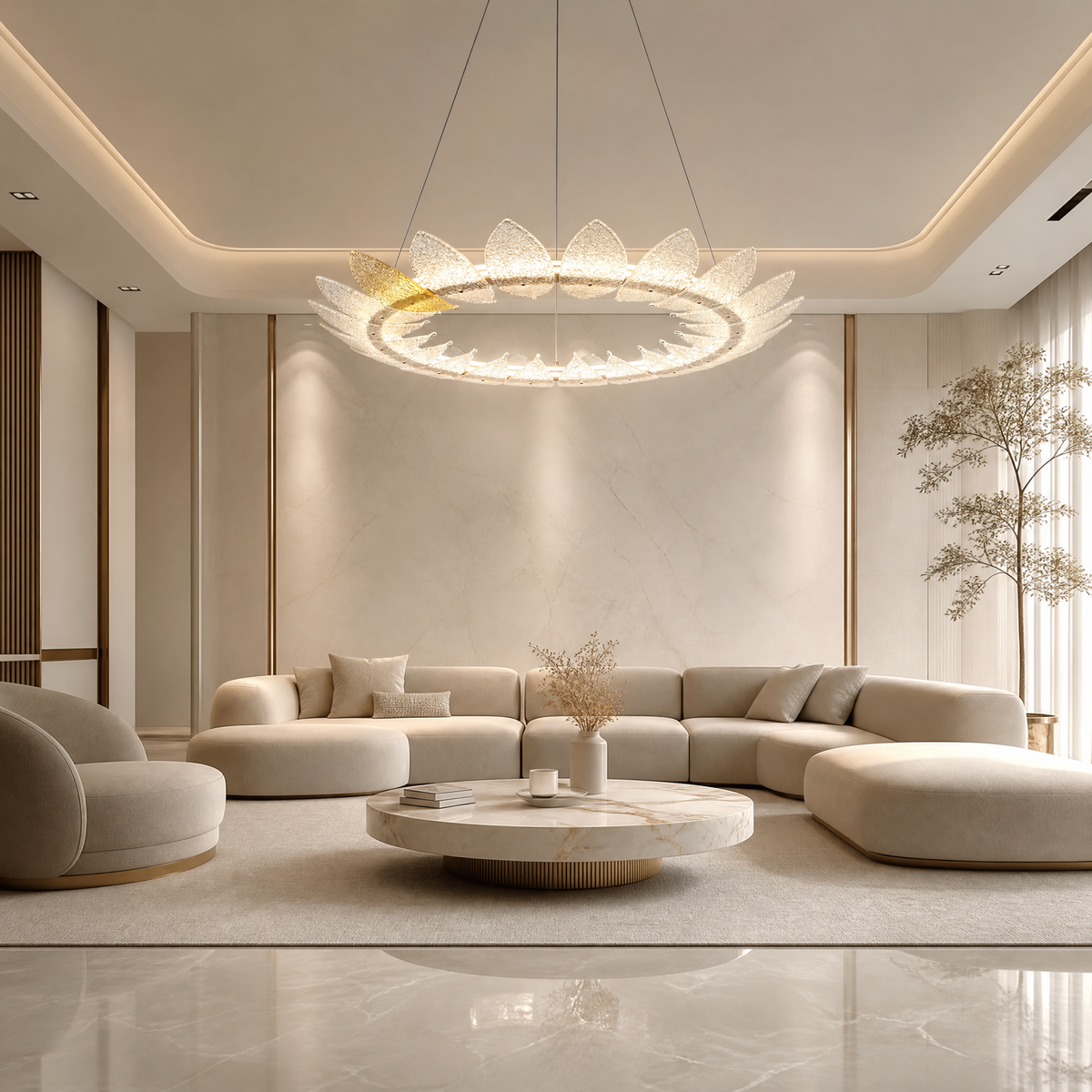 Pelen Modern Glass Ring Chandelier