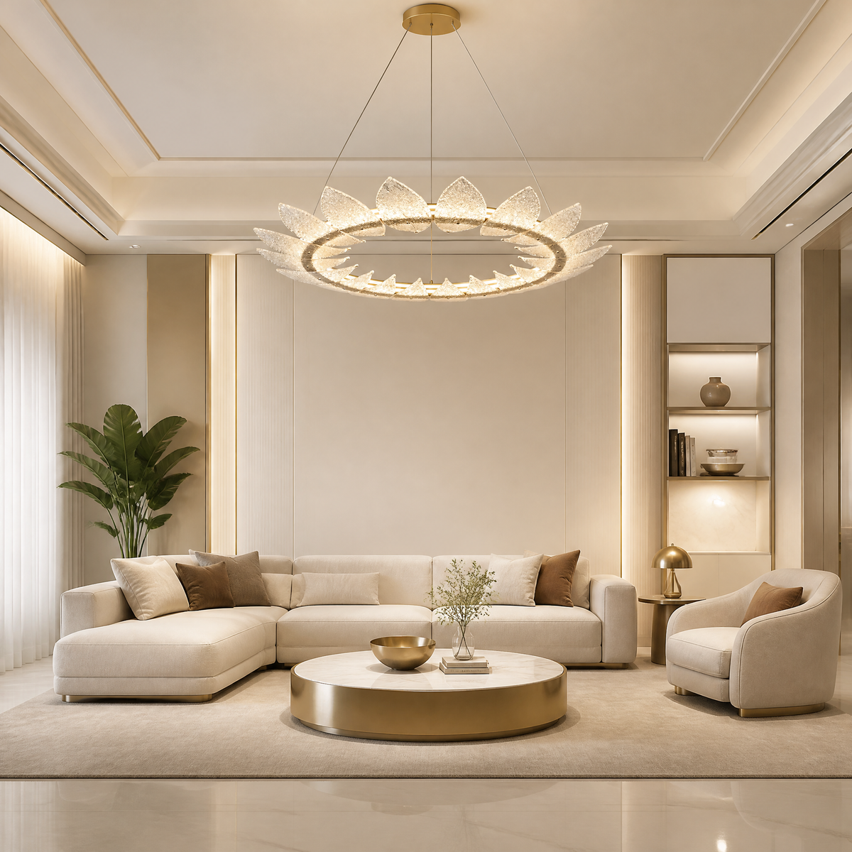 Pelen Modern Glass Ring Chandelier