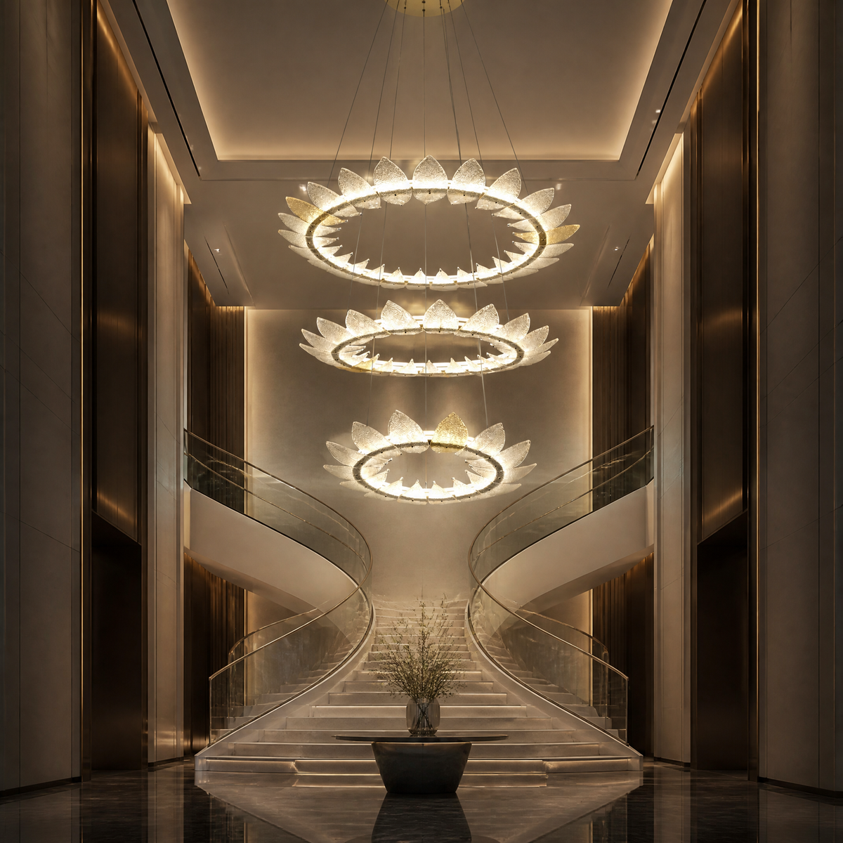 Pelen Modern Foyer Large Ring Chandelier