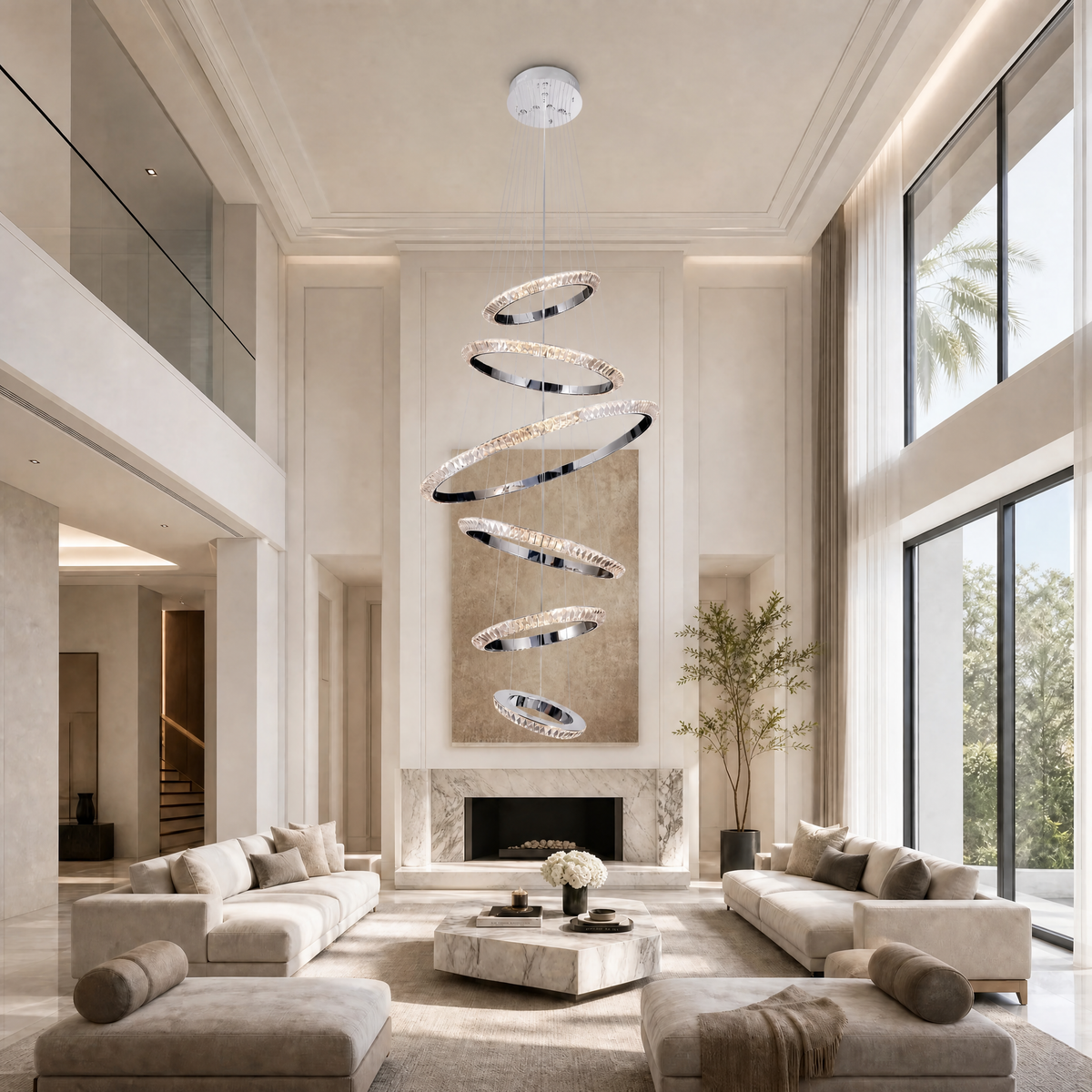 Wenen Crystal Cascading Chandelier 47.2"