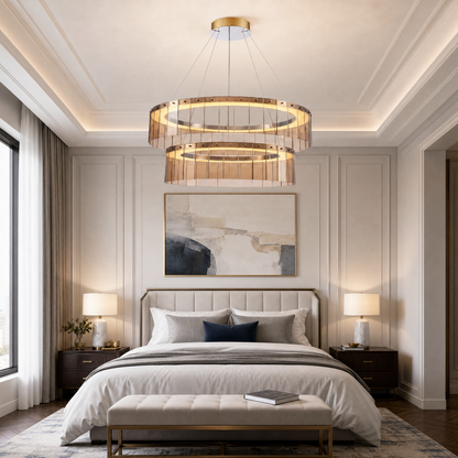 Zaeen Glass Tiered Chandelier 39"