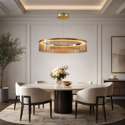Zaeen Glass Circular Chandelier 39"