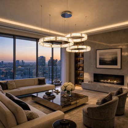 Galia Modern Glass Chandelier For Living Room