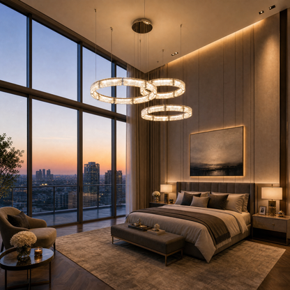 Galia Modern Glass Chandelier For Living Room