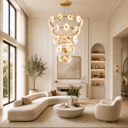 Lysia Modern Natural Stone Cascading Chandelier