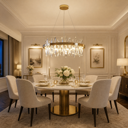 Uliia Round Crystal Pendant Light