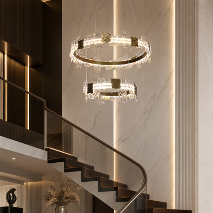Elodie 2 Tiers Modern Gold Chandelier