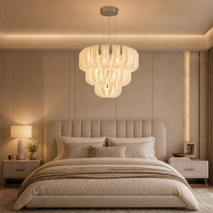 Ilyia Tiered Modern Glass Chandelier 31" D