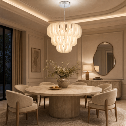 Ilyia Tiered Modern Glass Chandelier 31" D
