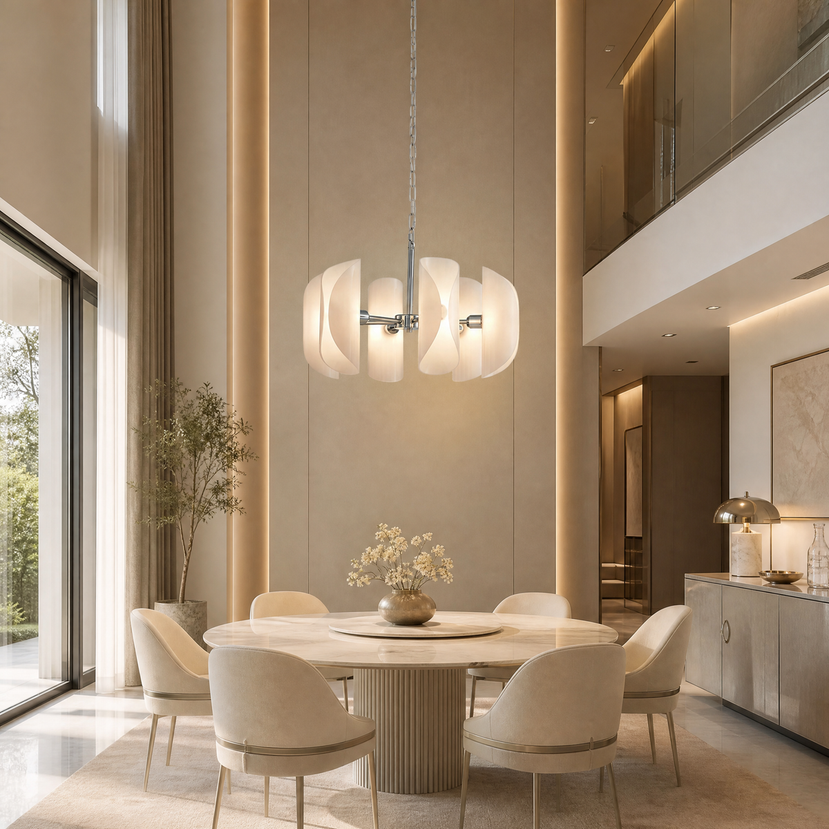 Ilyia Modern Chrome Glass Pendant Light
