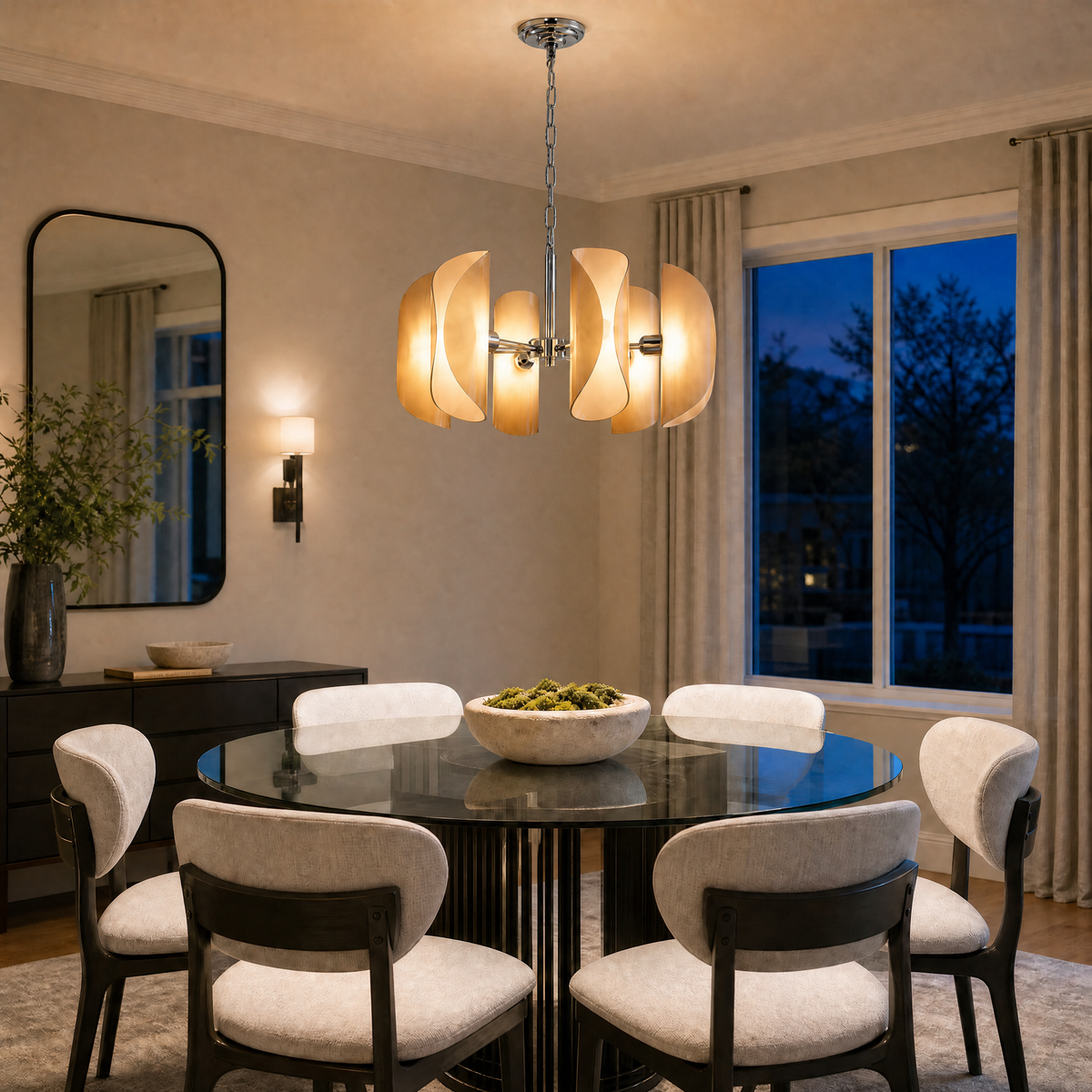 Ilyia Modern Chrome Glass Pendant Light