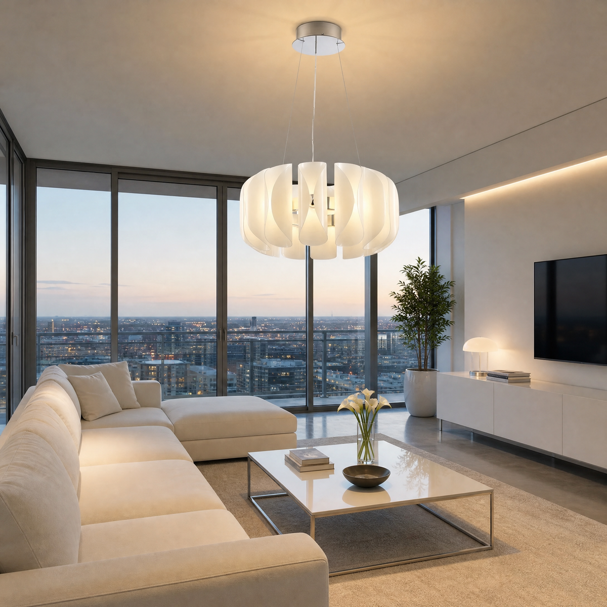 Ilyia Modern Glass Round Chandelier