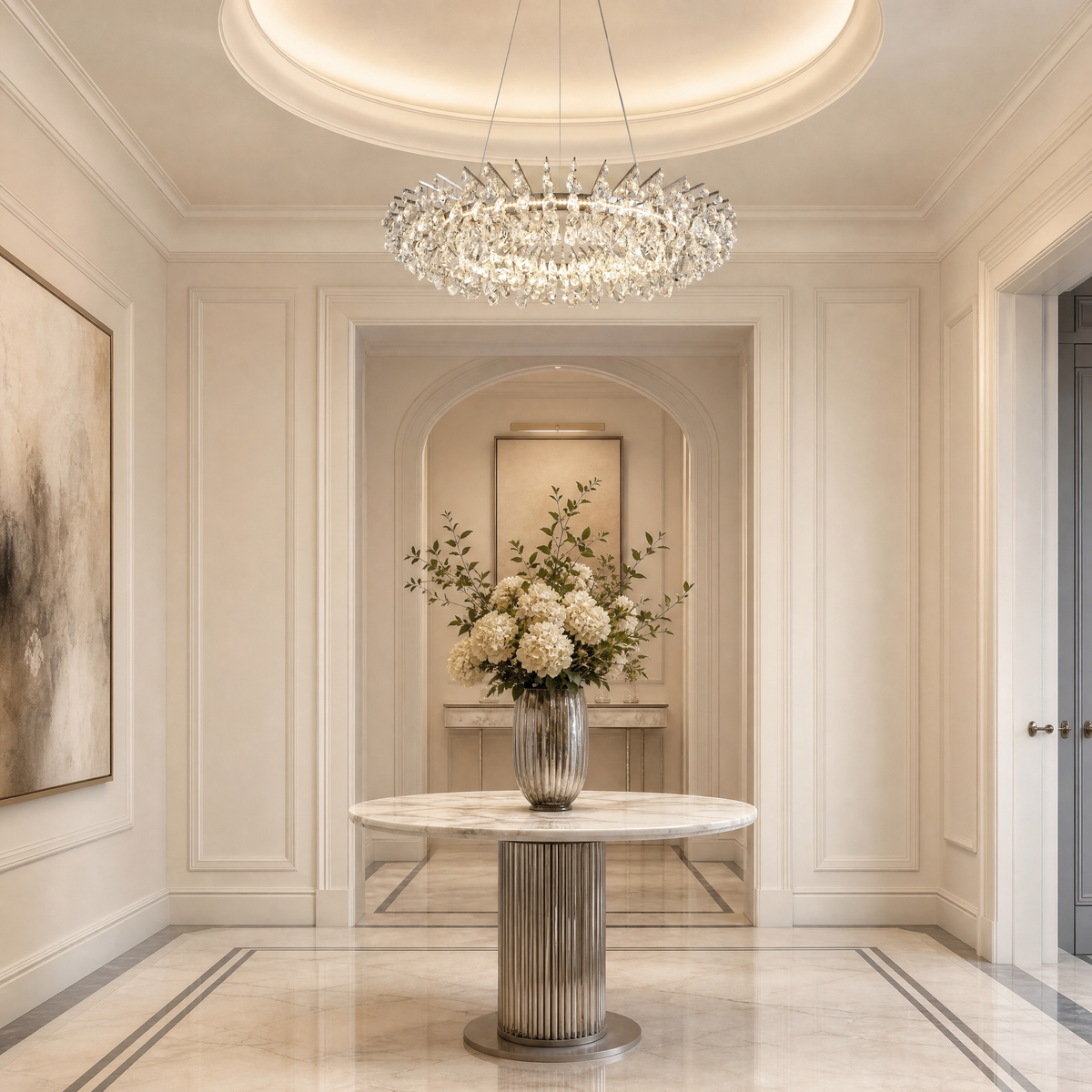 Quenen Round Crystal Chandelier