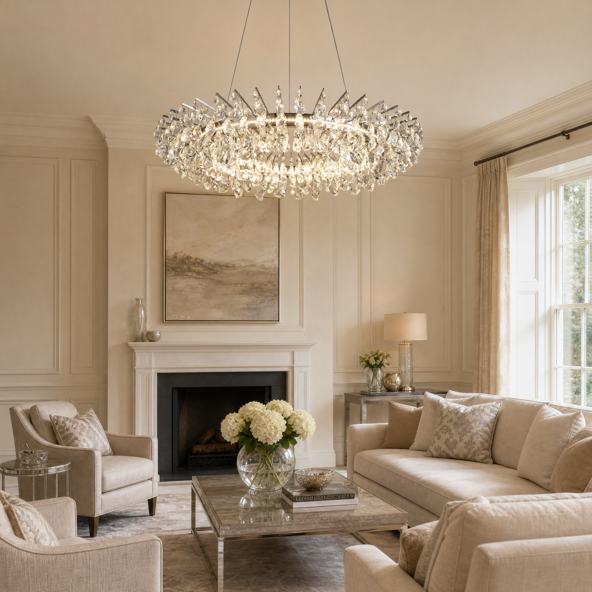 Quenen Round Crystal Chandelier