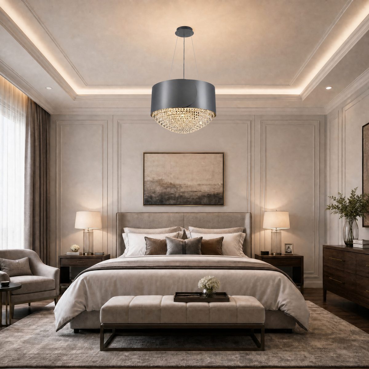 Valis Crystal Pendant Light 28"