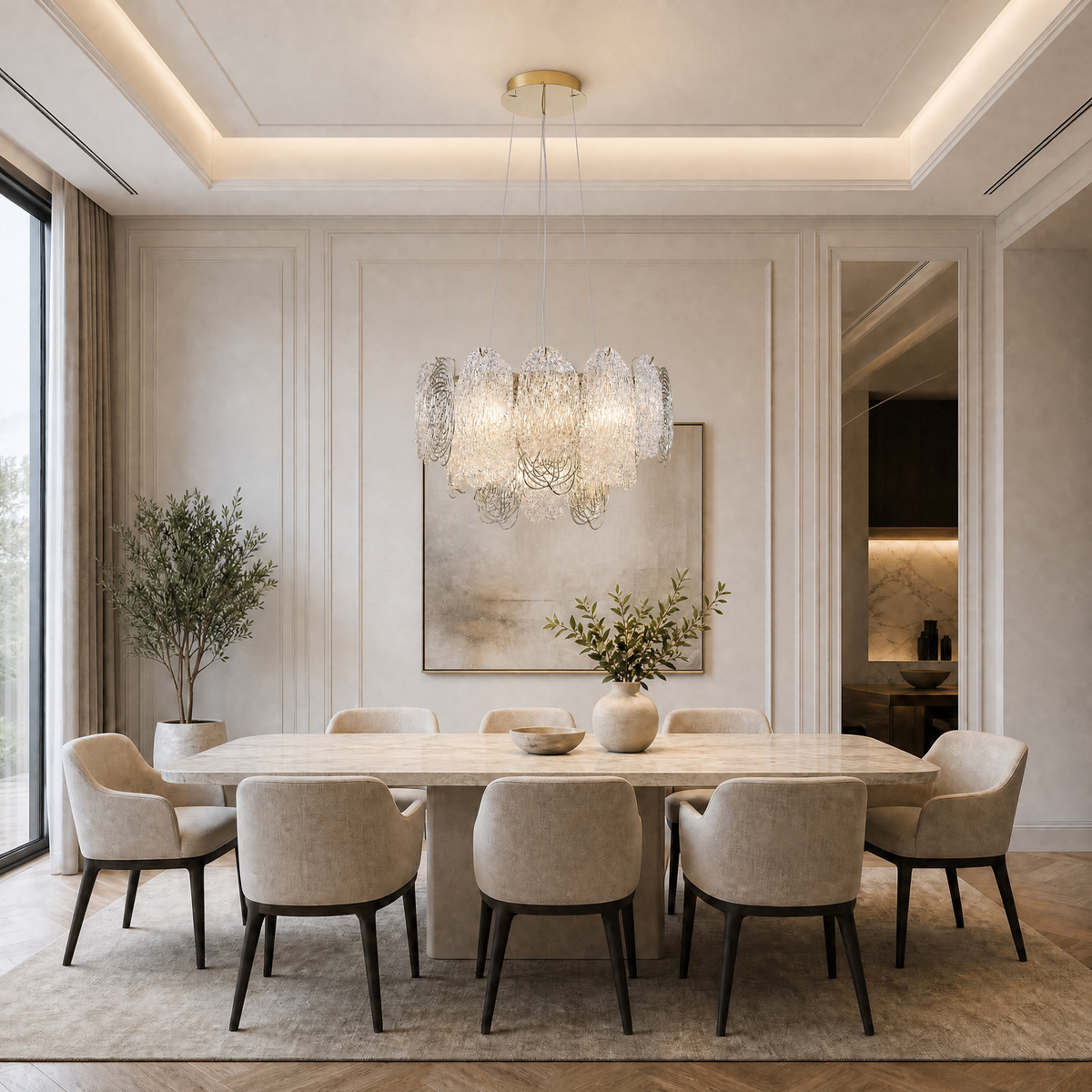 Pryen Artisan Glass Round Chandelier