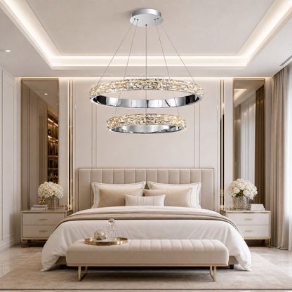 Ariis Crystal Halo Chandelier 32"D