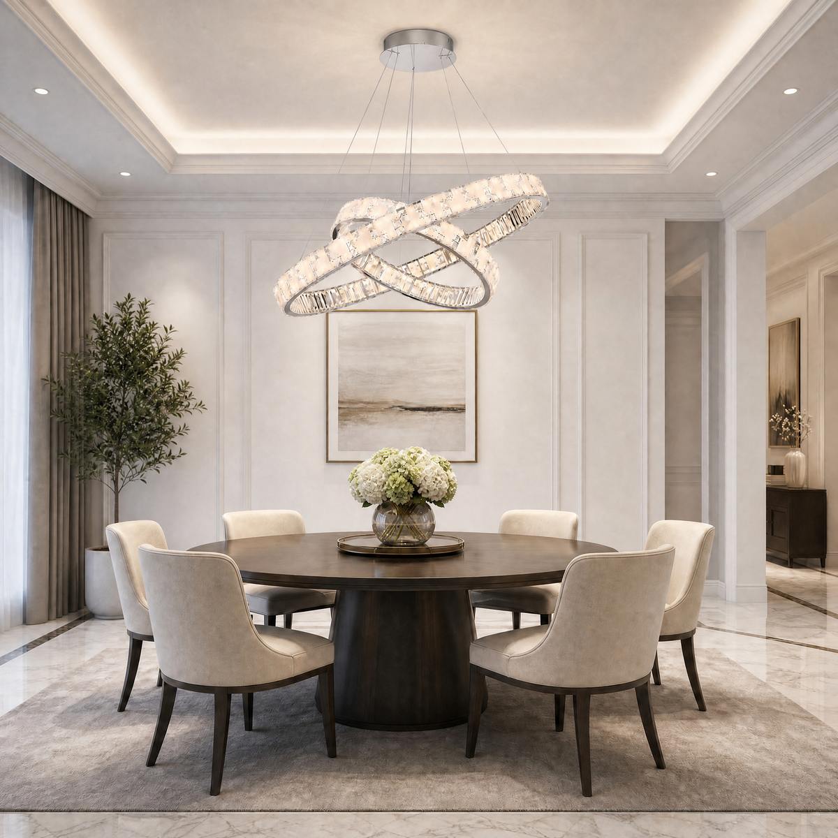 Isaen Crystal Galaxy Chandelier 37"