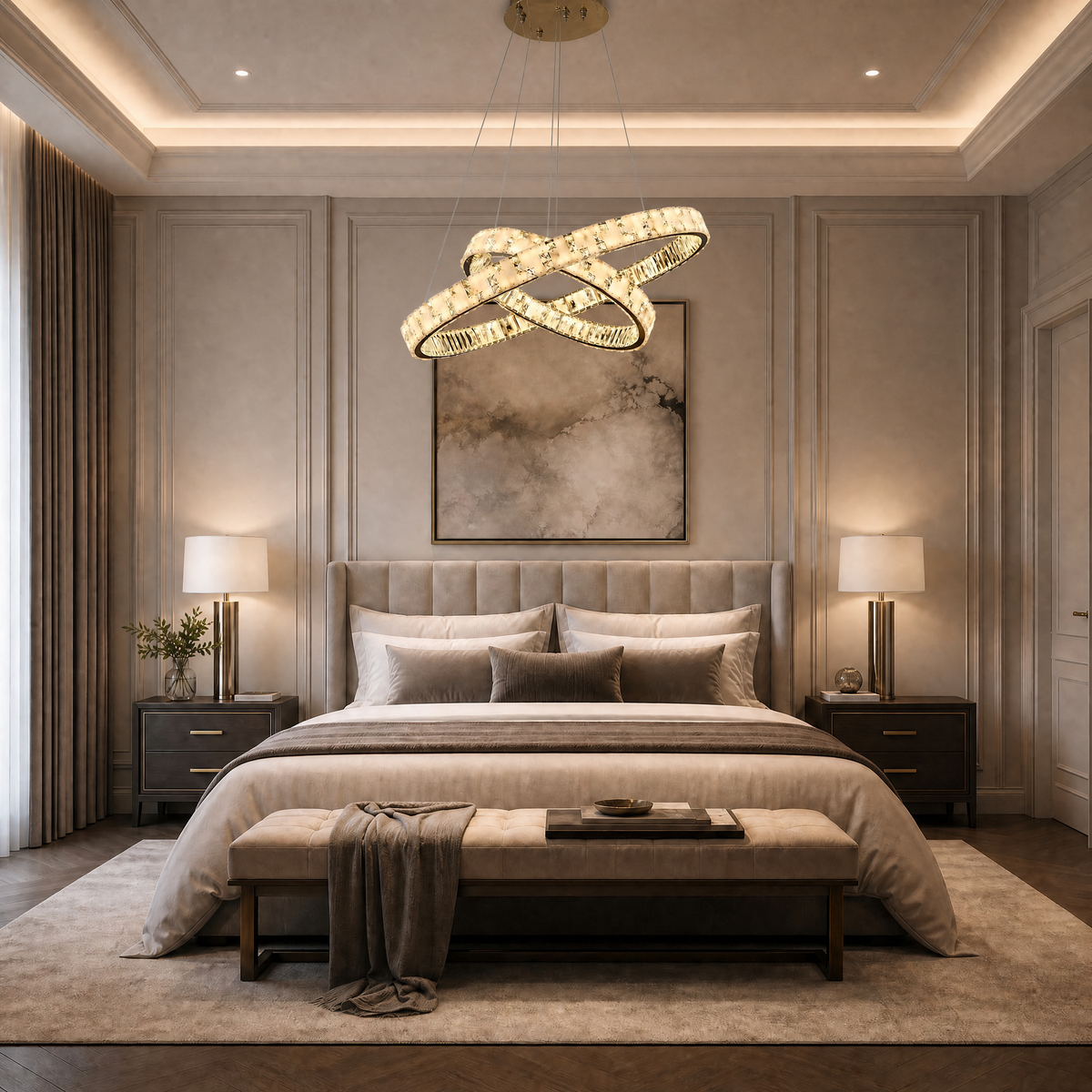 Isaen Crystal Galaxy Chandelier 37"