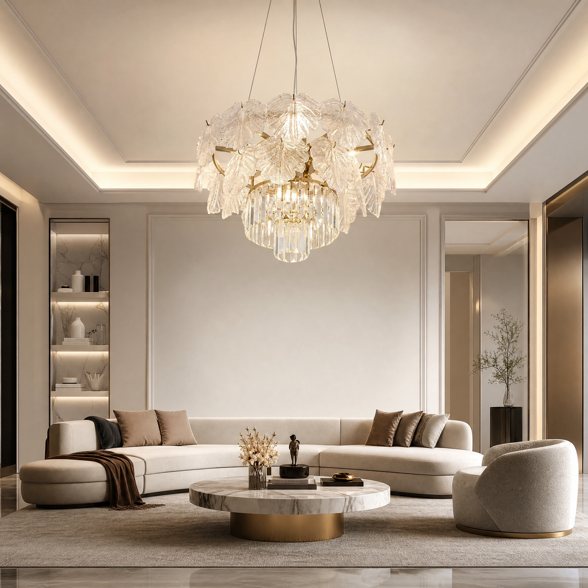 Selia Crystal Contemporary Chandelier 24" D