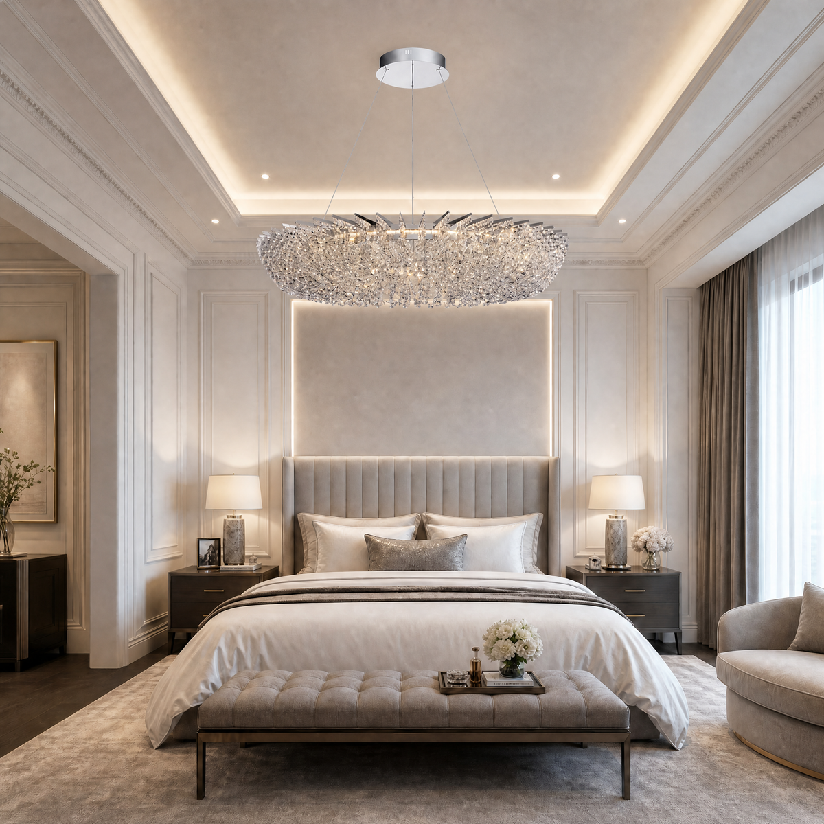 Maris Round Crystal Chandelier