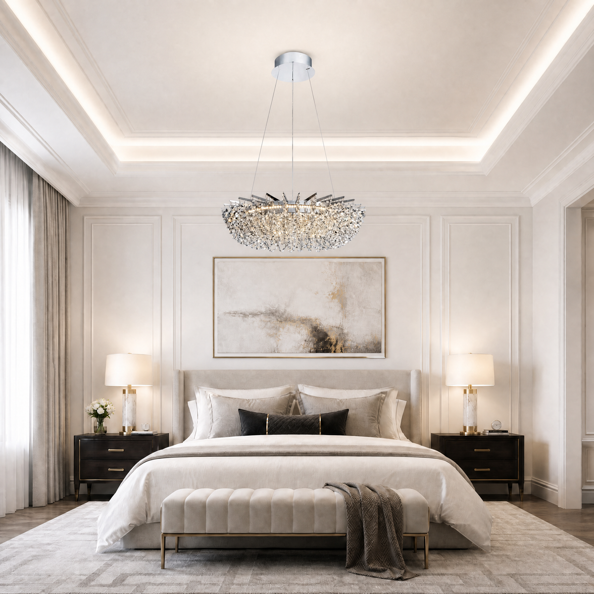 Maris Round Crystal Chandelier