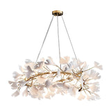 Modern Ceramic Ginkgo Leaf Round Chandelier