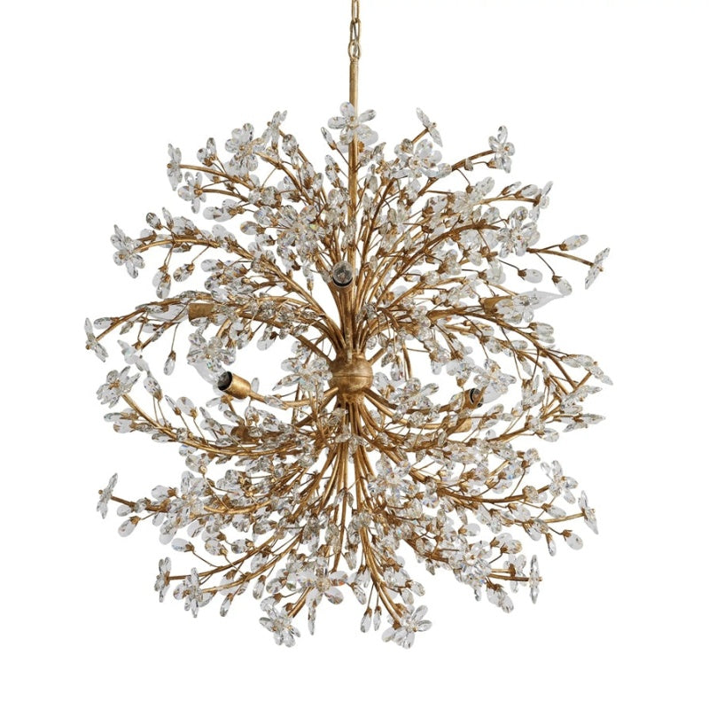 Fiore Crystal Flowers Creative Round Chandelier 8-Light