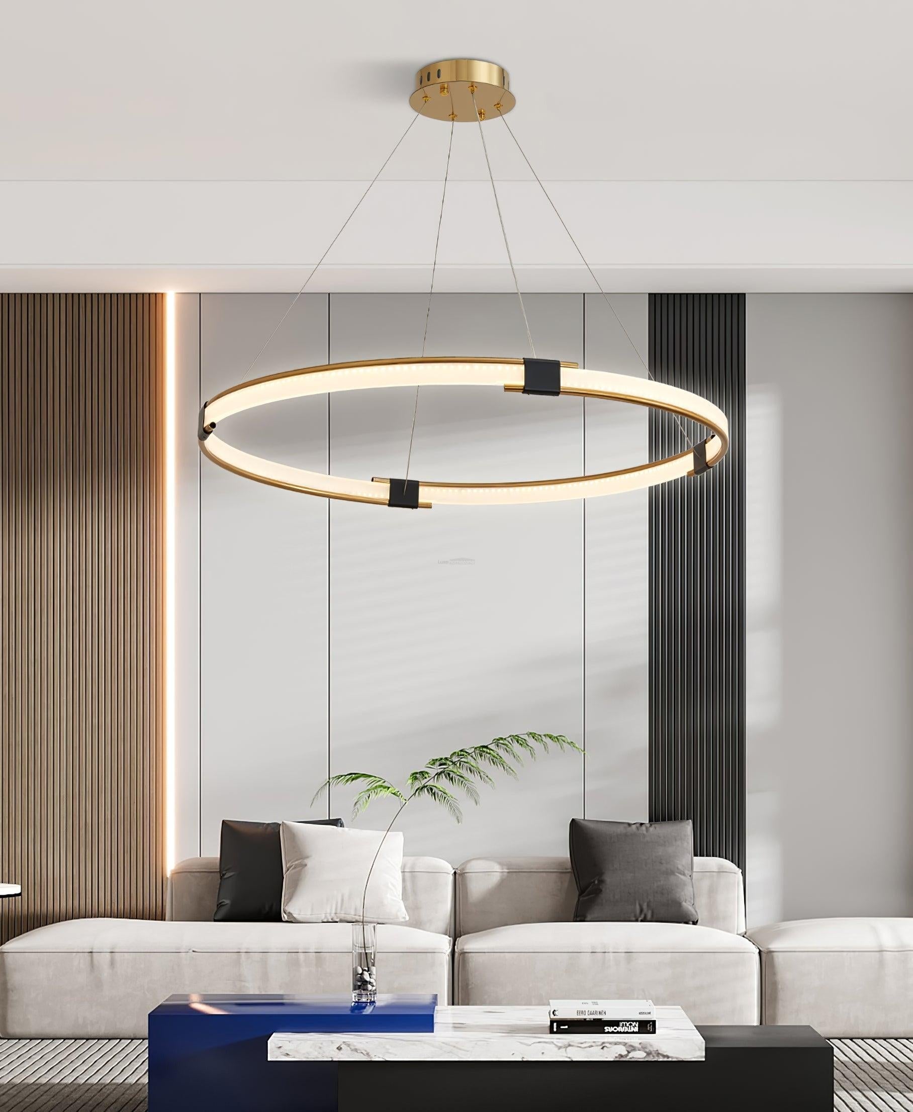 Gold Round Ring Chandelier