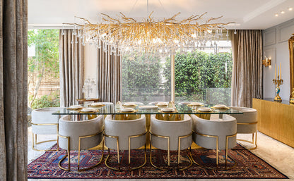 Stunning Tree Branch Crystal Chandelier with Clear Teardrop-shaped for Living/Dining Room