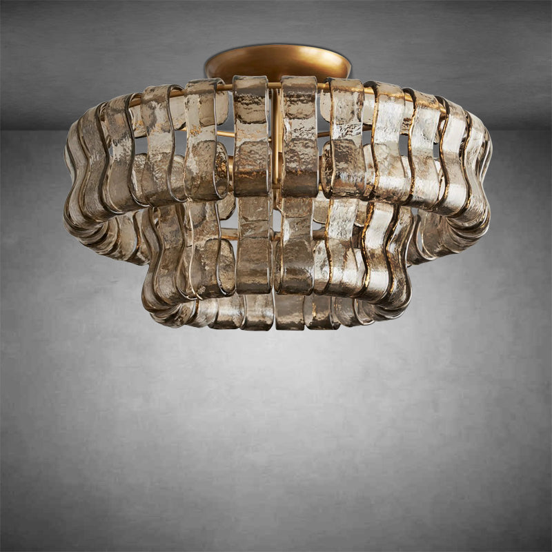 Denise Ghiaccio Glass Flush Mount Chandelier