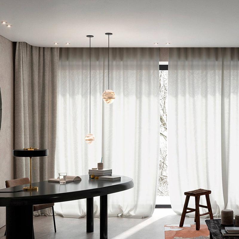 Modern Alabaster Yoko Pendant Light, Upscale Alabaster Pendant Lamp