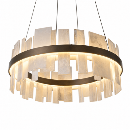Alabaster Tile Round Pendant 800 - Copper