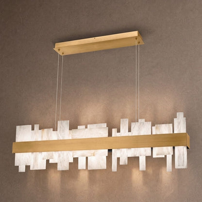 Acropolis 46in LED Linear Alabaster Chandelier