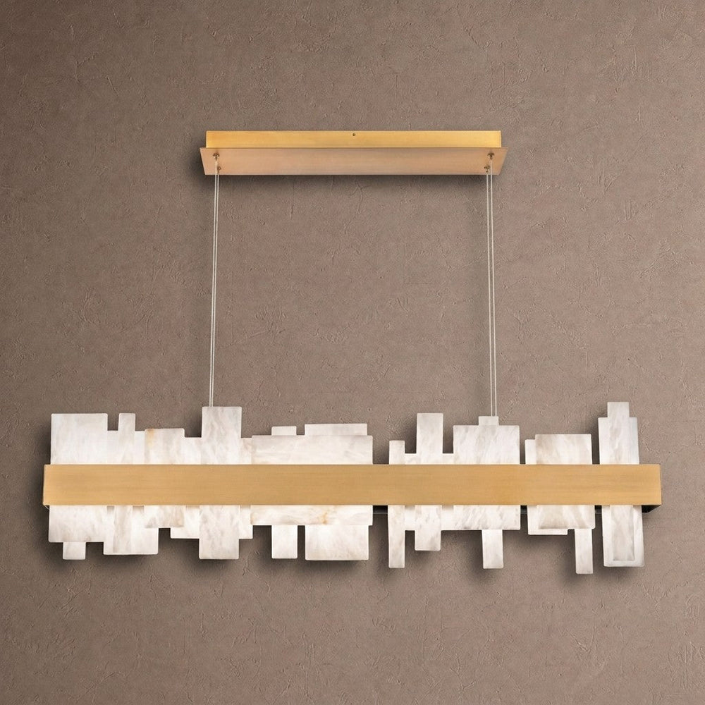 Acropolis 46in LED Linear Alabaster Chandelier
