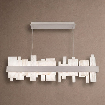 Acropolis 46in LED Linear Alabaster Chandelier