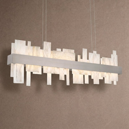 Acropolis 46in LED Linear Alabaster Chandelier