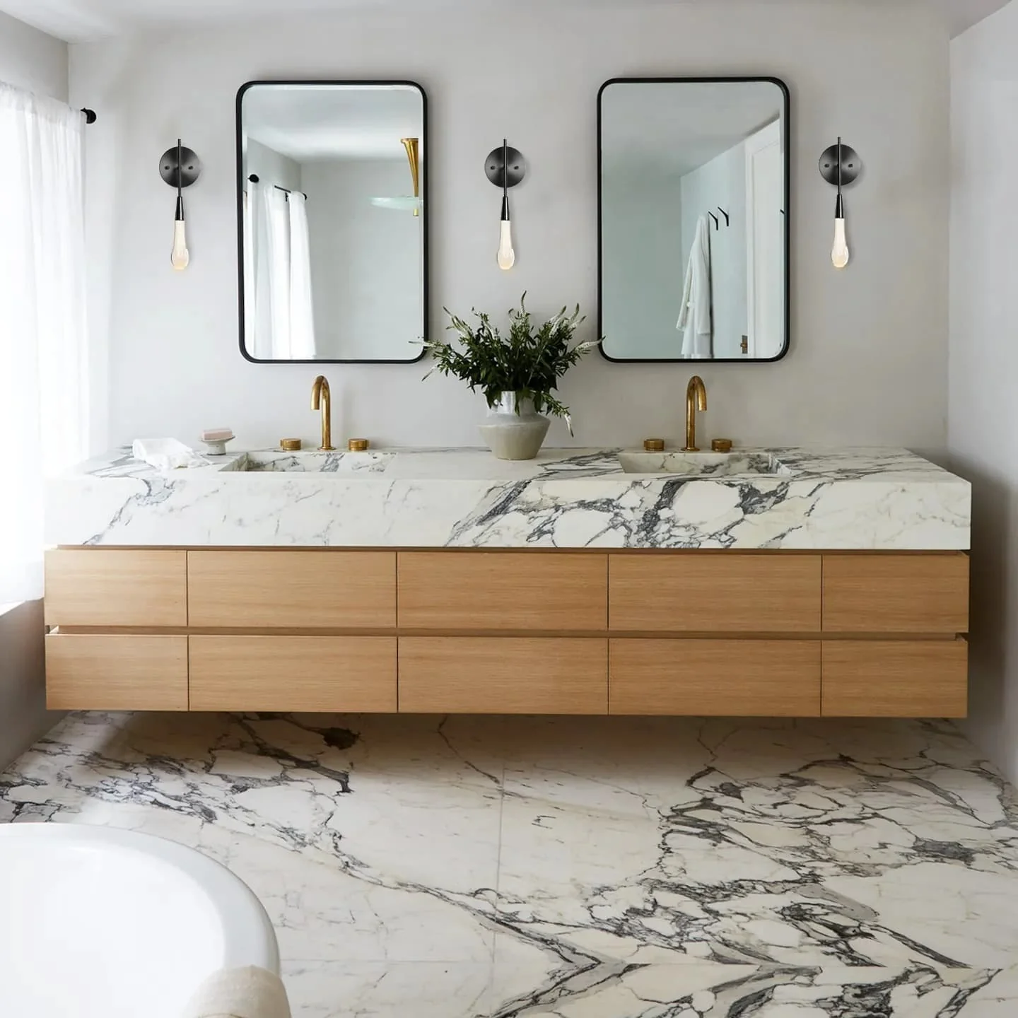 Denise Raindrop Glass Solitaire Wall Sconces