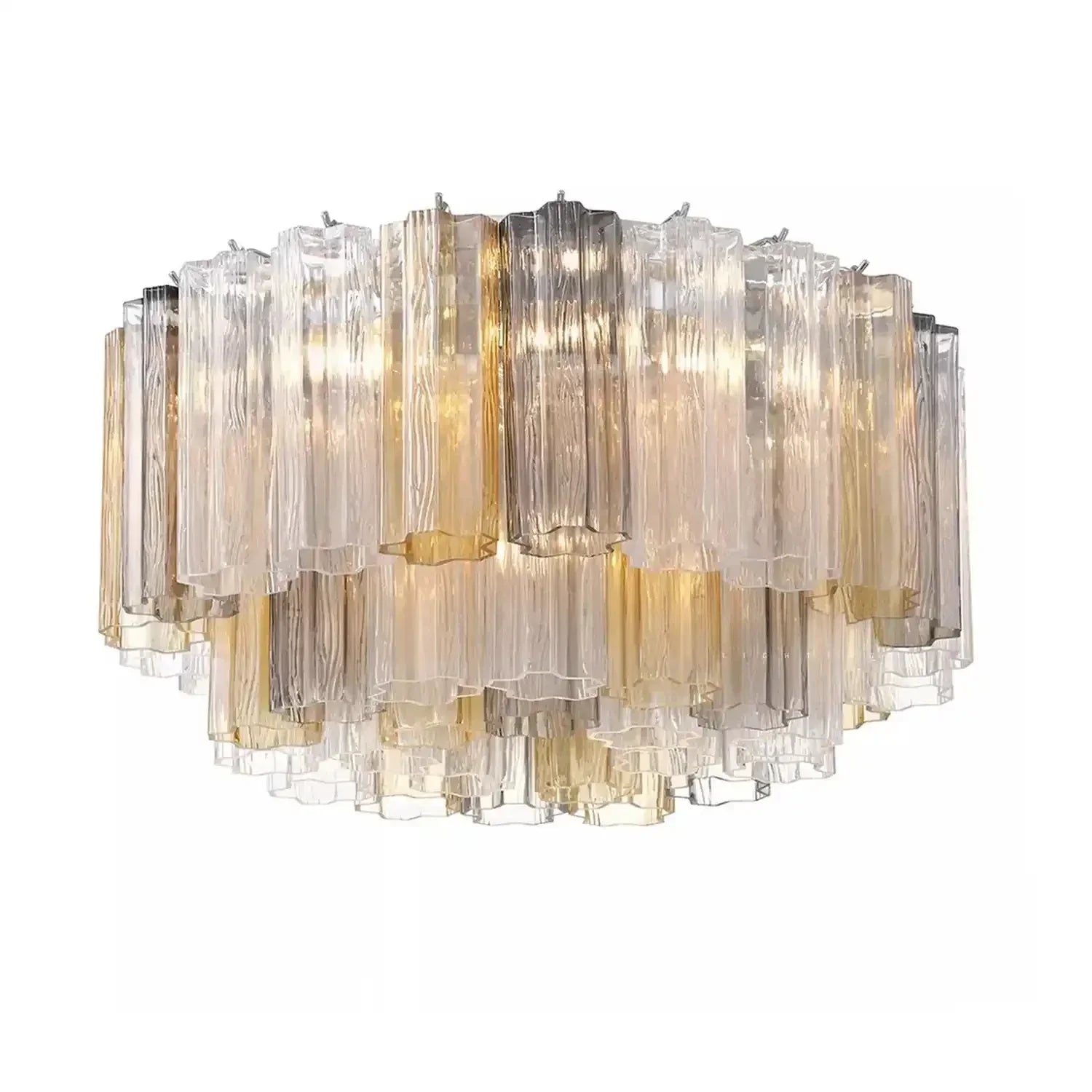 Addis Flushmount 22"/32"-22"-7 Lights-Polished Chrome-Autumn-Arialamps