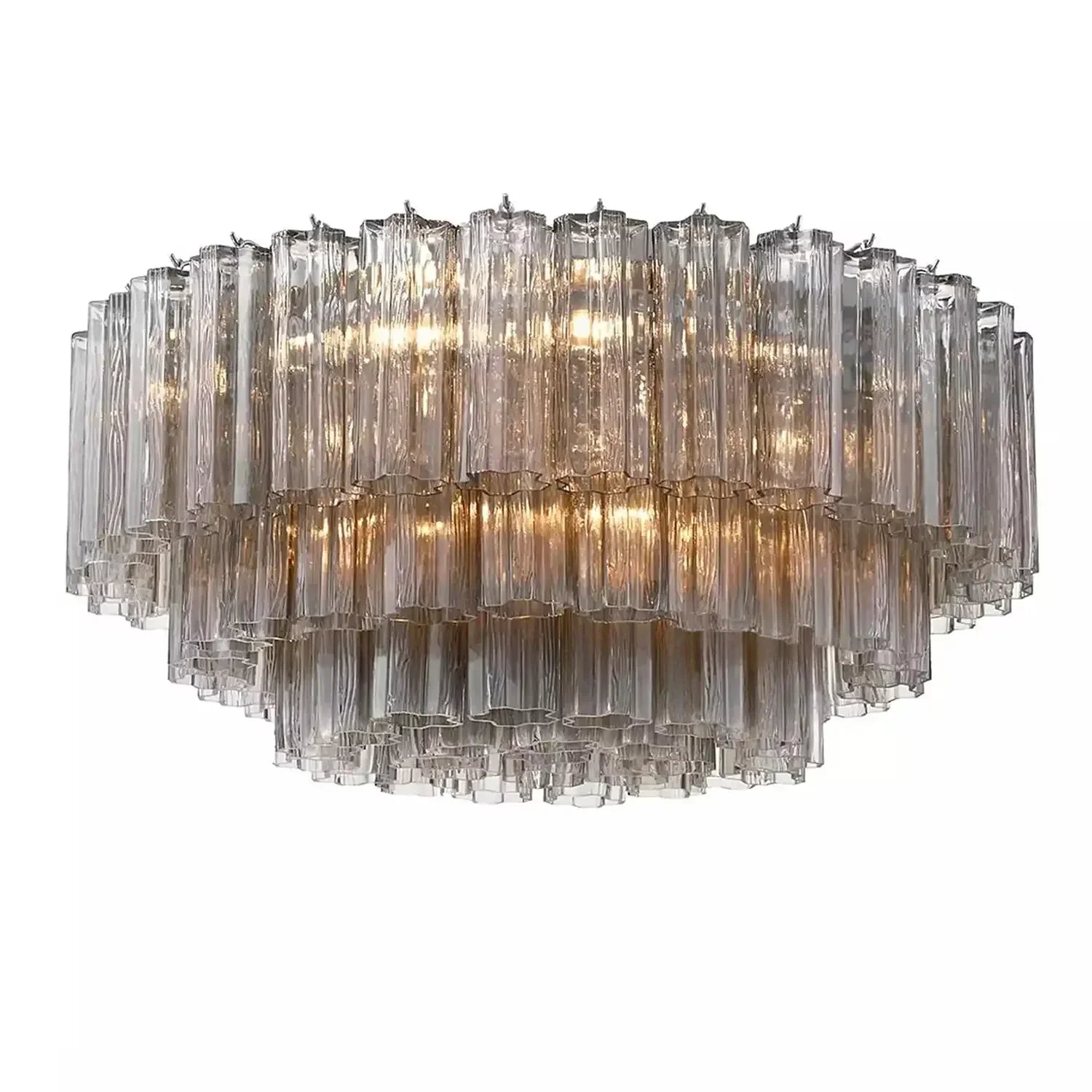 Addis Flushmount 22"/32"-32"-16 Lights-Brass-Smoke-Arialamps