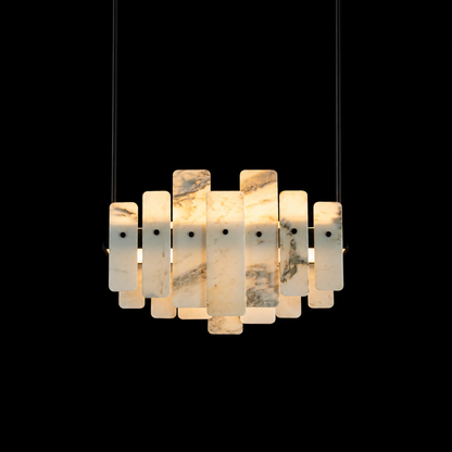 Modern Layered Luxury Stone LED Chandelier