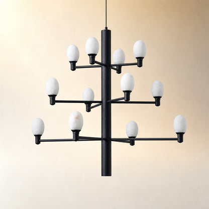 Aelior Alabaster Large Black Chandelier